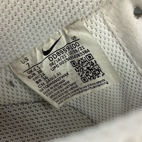 Nike Air Force 1 Low Top Sneaker Shoes White Leather Women’s 7 Mens 5.5 NO LACES - Picture 10 of 11